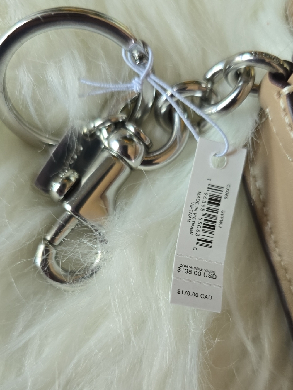 🍍Coach Beige Mini Tote Keychain Bag Charm NWT - Picture 4 of 10